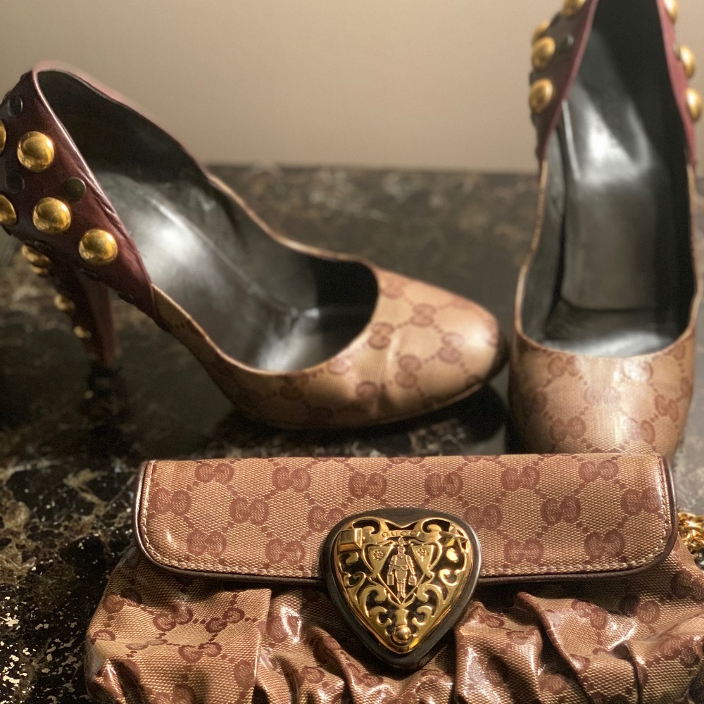 Vintage gucci purse and shoes